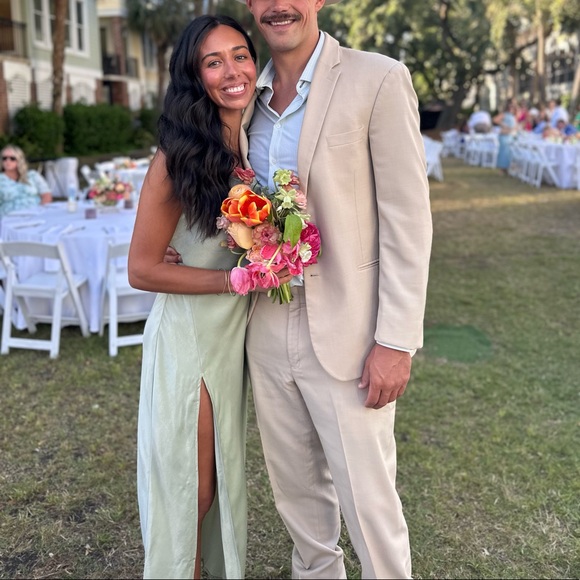 Resa river slip dress in Sage - Picture 5 of 5